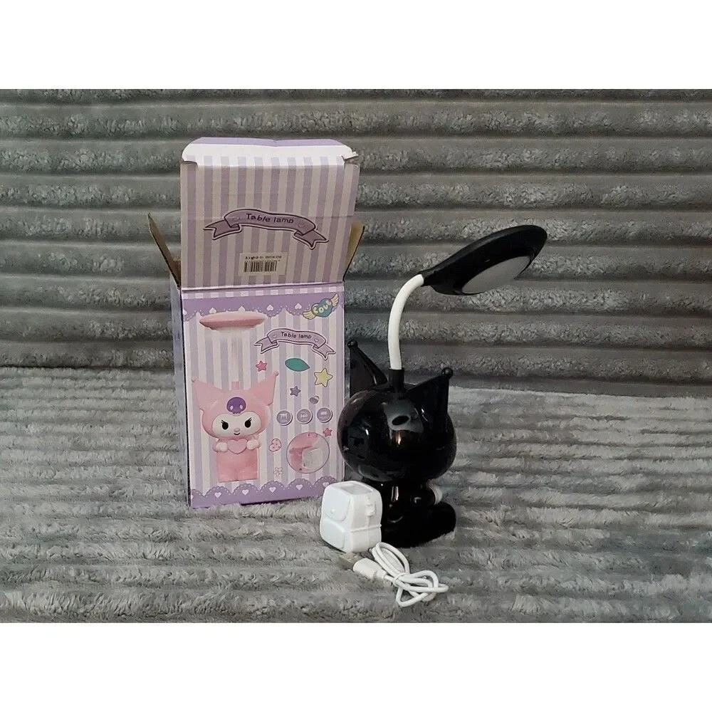 Set of 3 Small Kuromi Table Lamps 2 Black/ 1 Pink New